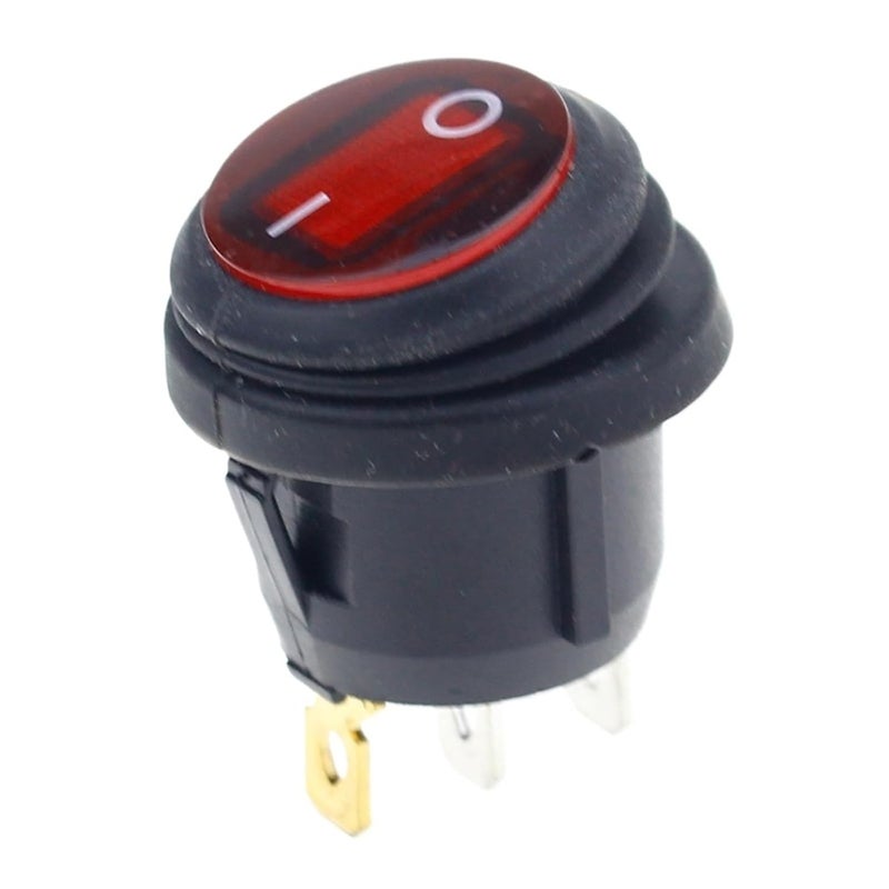 مفتاح الصخور الأزرق 220 فولت المقاوم للماء SPST تشغيل وإيقاف للسيارة والقارب وإضاءة LED المستديرة - Image 2